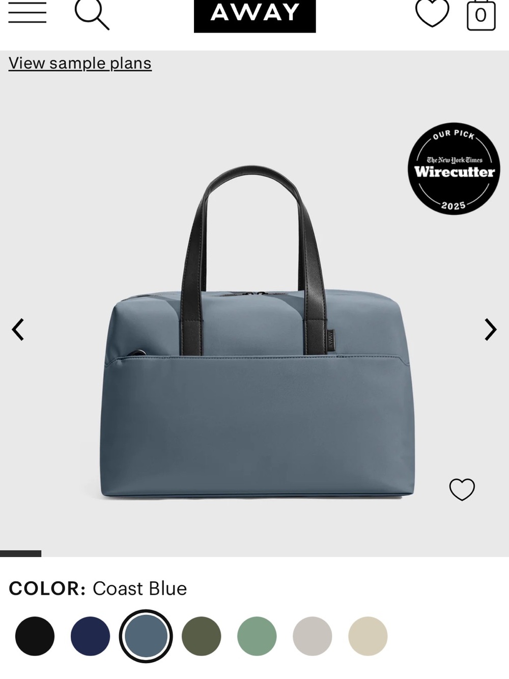 Away Everywhere Bag in Coast Blue EUC